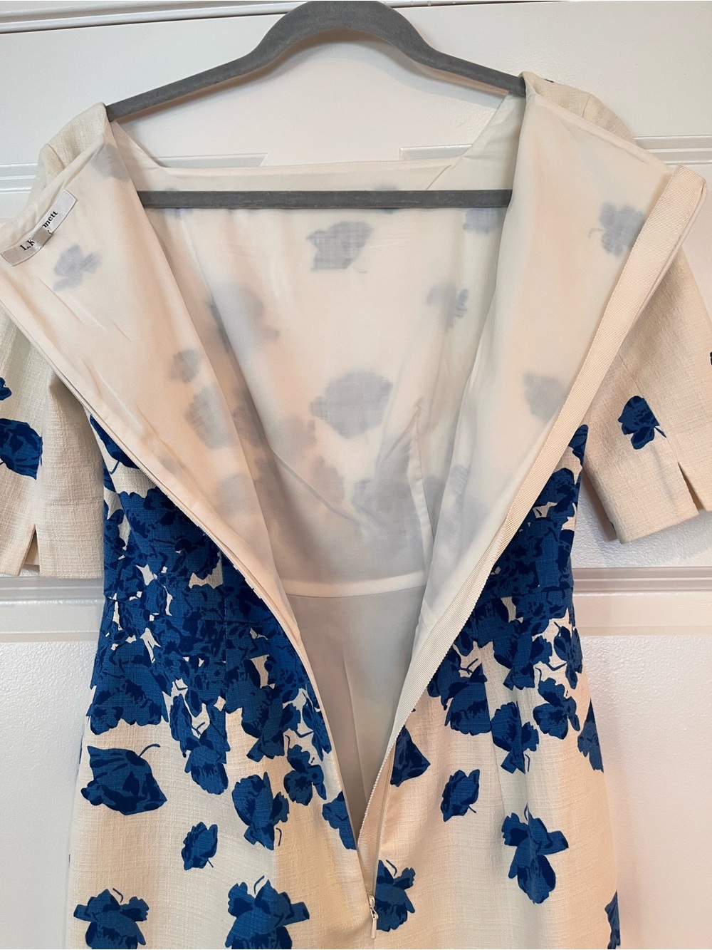 L.K. Bennett Lasa Dress US 2 Blue White Poppy ASO Kate Middleton Floral Pristine - Picture 12 of 15